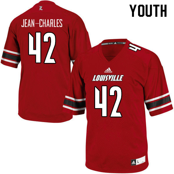 Youth #42 Ori Jean-Charles Louisville Cardinals College Football Jerseys Sale-Red